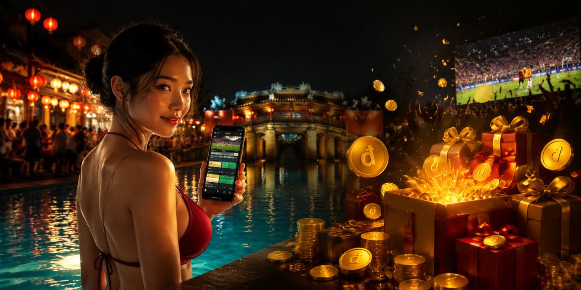 Người chơi truy cập ứng dụng casino 79king01 tại chợ đêm Hội An